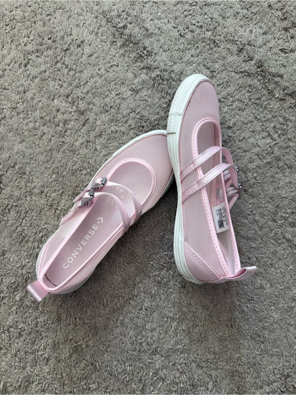 Converse Pink Mesh Mary Jane Ballet Shoes - 7